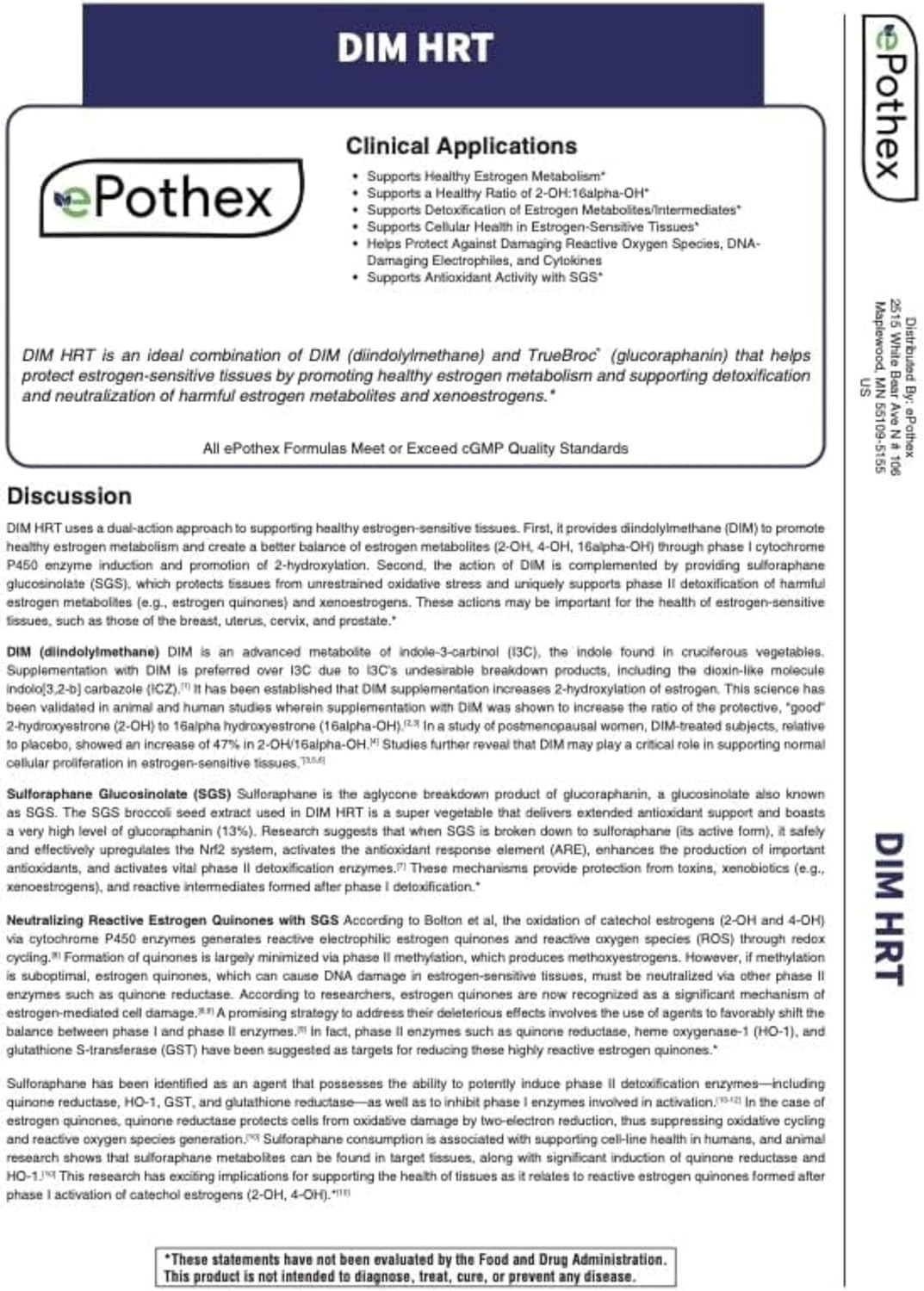 Estrogen Metabolism Support Formula with DIM + SGS TrueBroc - Hormone Balance & Menopause Relief - Gluten-Free & Non-GMO - 60 Capsules