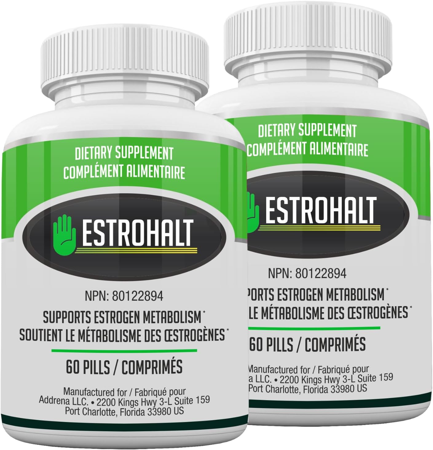 Estrohalt 2 Pack 120 Pills - Best Estrogen Blocker Supplement with DIM and I3C for Women & Men | Natural Aromatase Inhibitor for PCOS, Menopause, PMS
