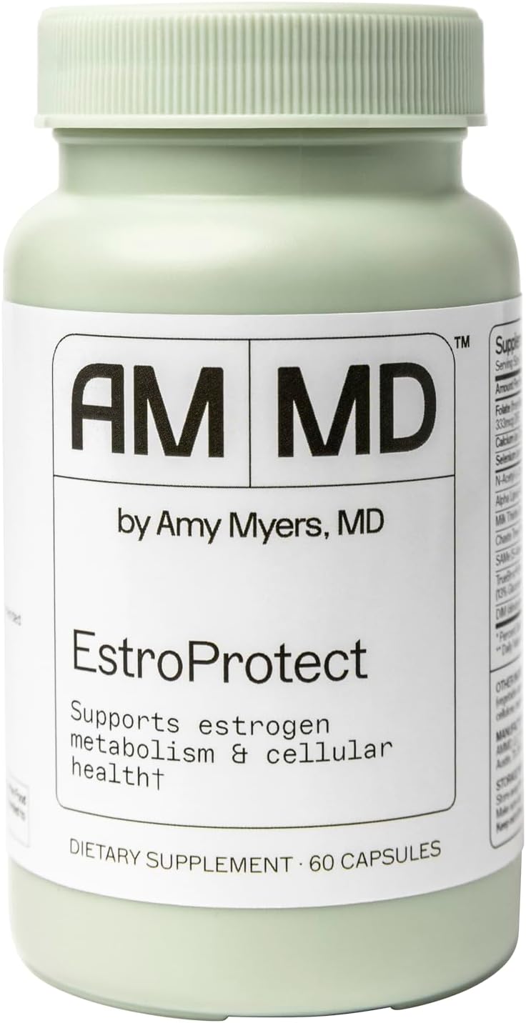 Estroprotect Supplement for Women by Amy Myers MD - Promotes Healthy Estrogen Balance, Internal Thermostat, and Menstrual Comfort - 60 Capsules