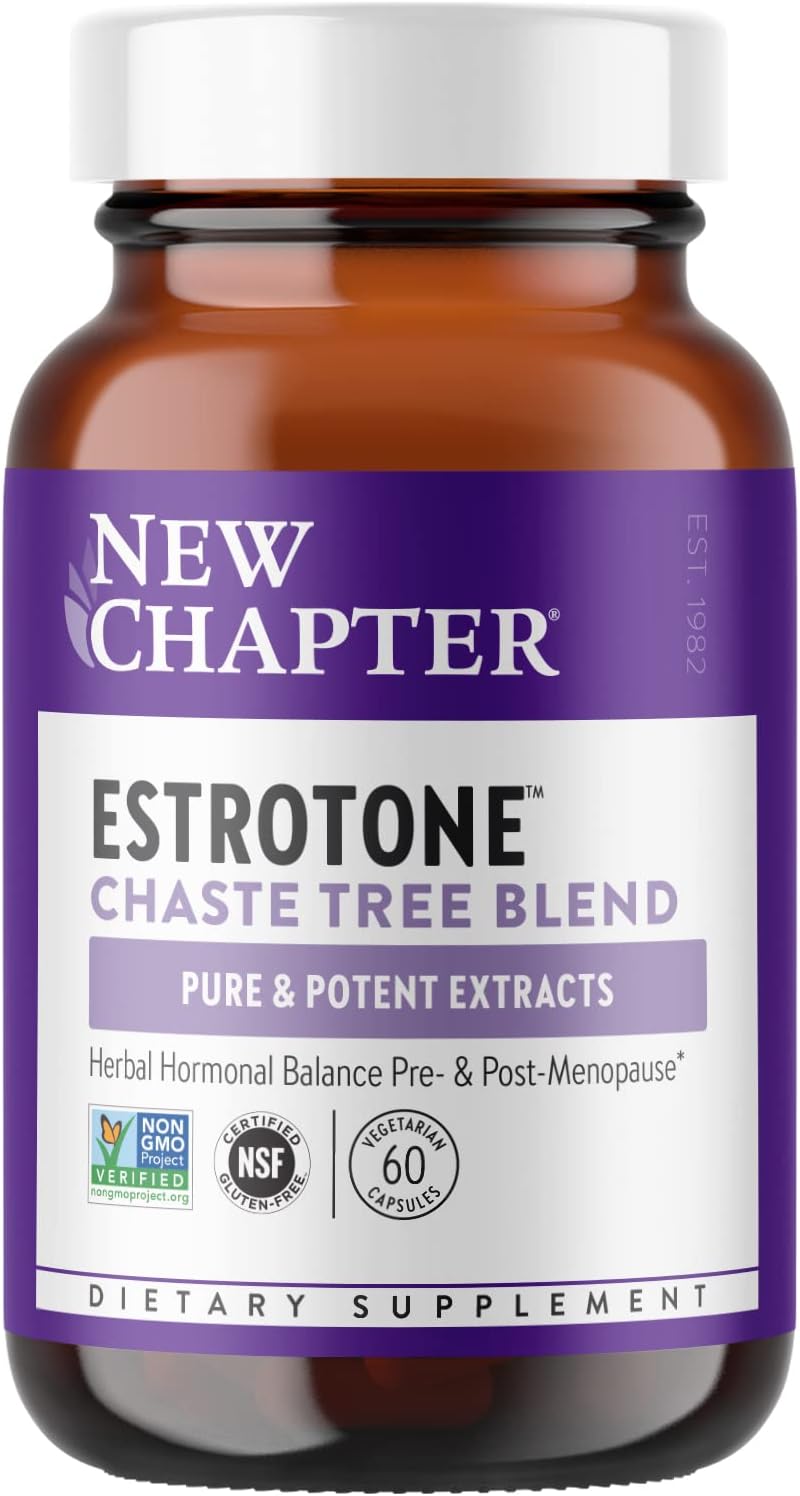 Estrotone Herbal Hormone-Balance Supplement with Black Cohosh for Peri-Menopause Symptoms - 60 ct Vegetarian Capsule