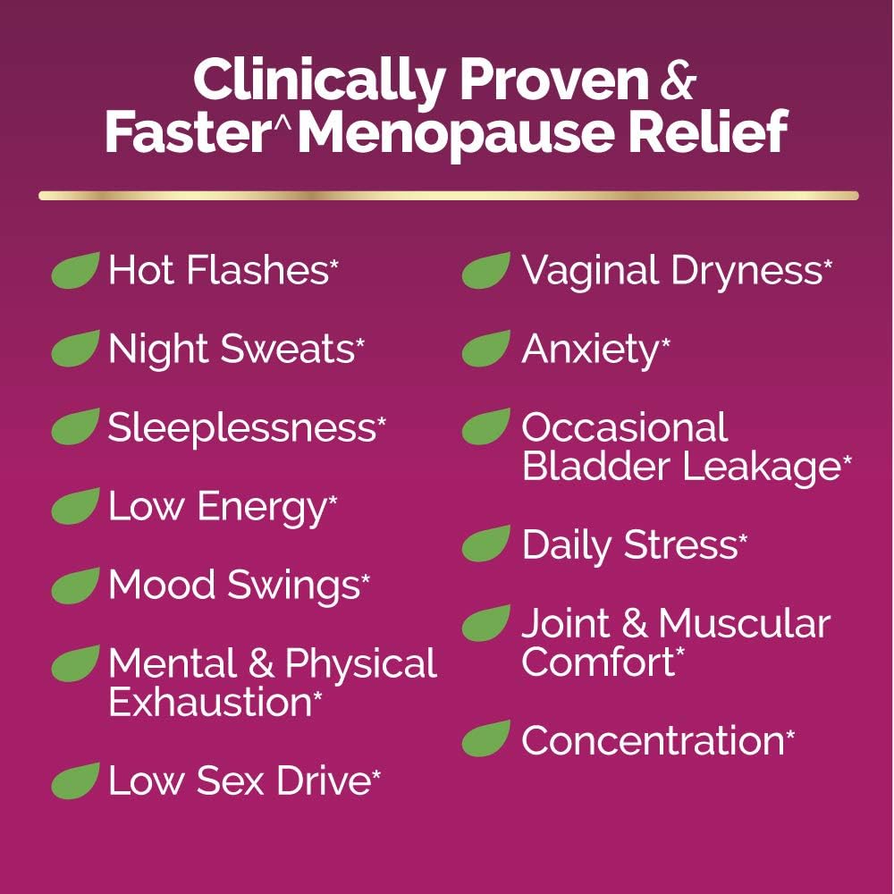 Estroven Complete Menopause Supplement - 28 Ct. Clinically Proven Relief for Menopause Symptoms, Night Sweats & Hot Flashes, Non-GMO & Drug-Free