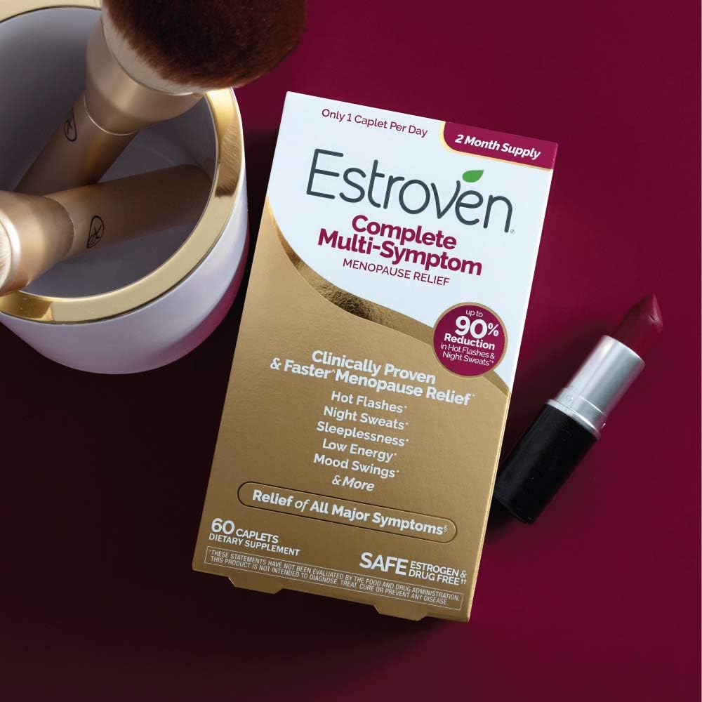 Estroven Complete Menopause Supplement - 28 Ct. Clinically Proven Relief for Menopause Symptoms, Night Sweats & Hot Flashes, Non-GMO & Drug-Free