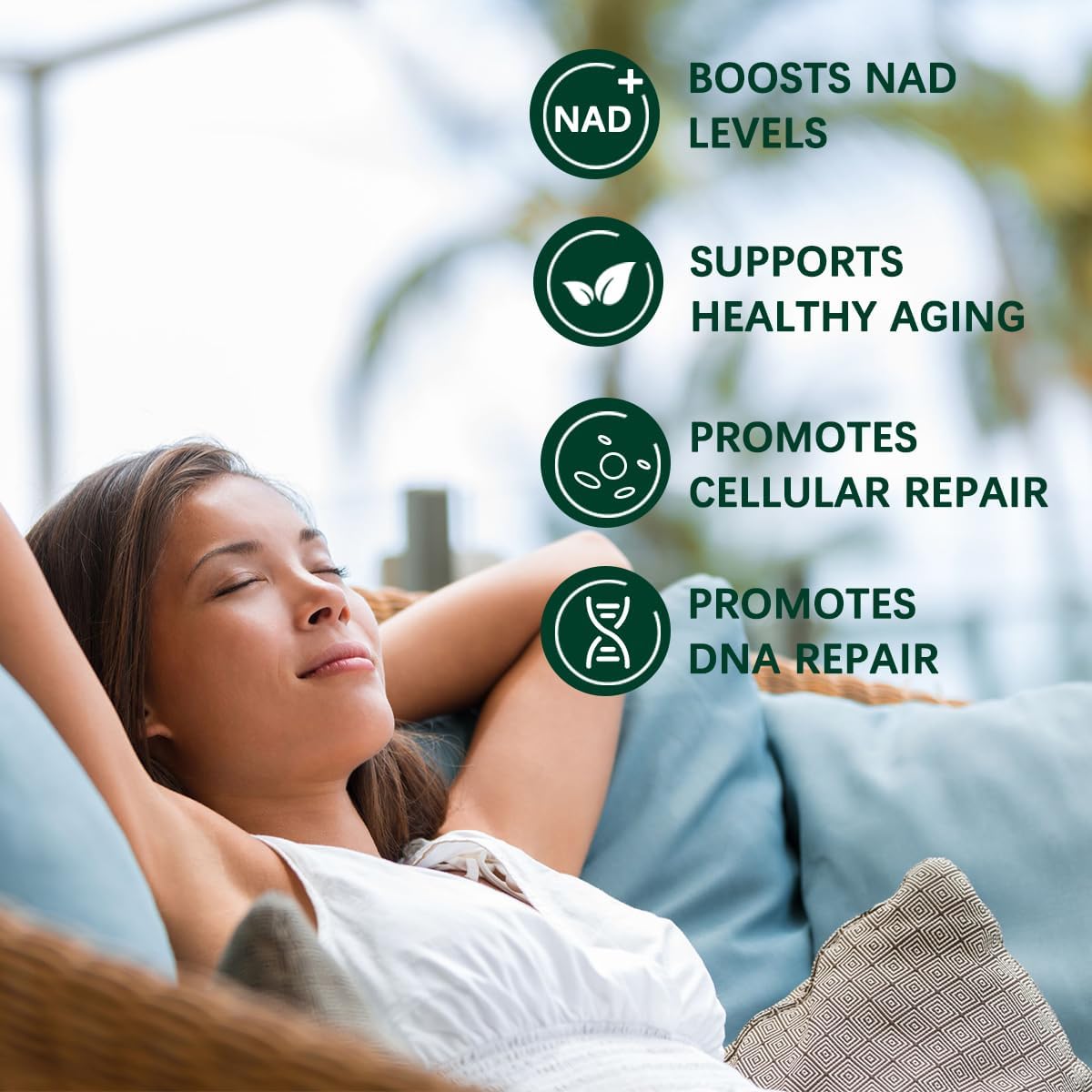 ESUNM NAD+ Supplement with Resveratrol - 900mg Nicotinamide Riboside Capsules for Anti-Aging, Energy, Focus - 80 Count