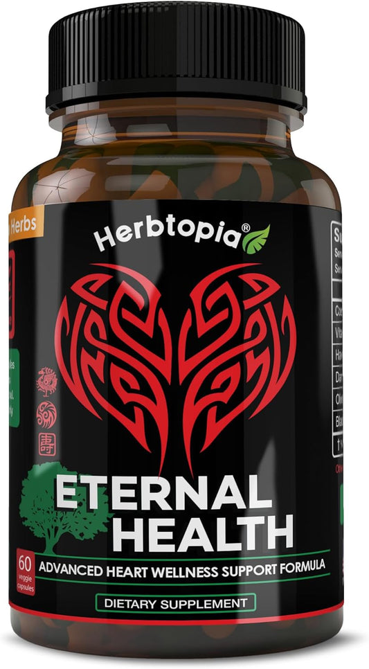 Eternal Health Blood Pressure Support Supplement with CoQ10 & K2 - Heart Health Formula - 60 Capsules