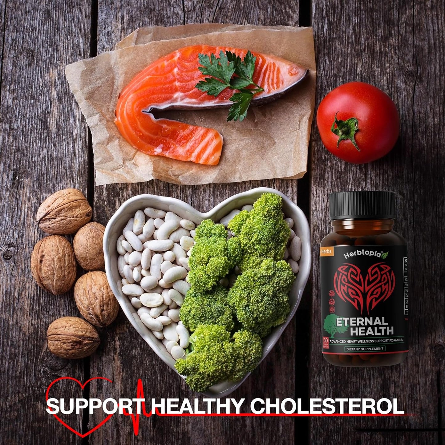 Eternal Health Blood Pressure Support Supplement with CoQ10 & K2 - Heart Health Formula - 60 Capsules