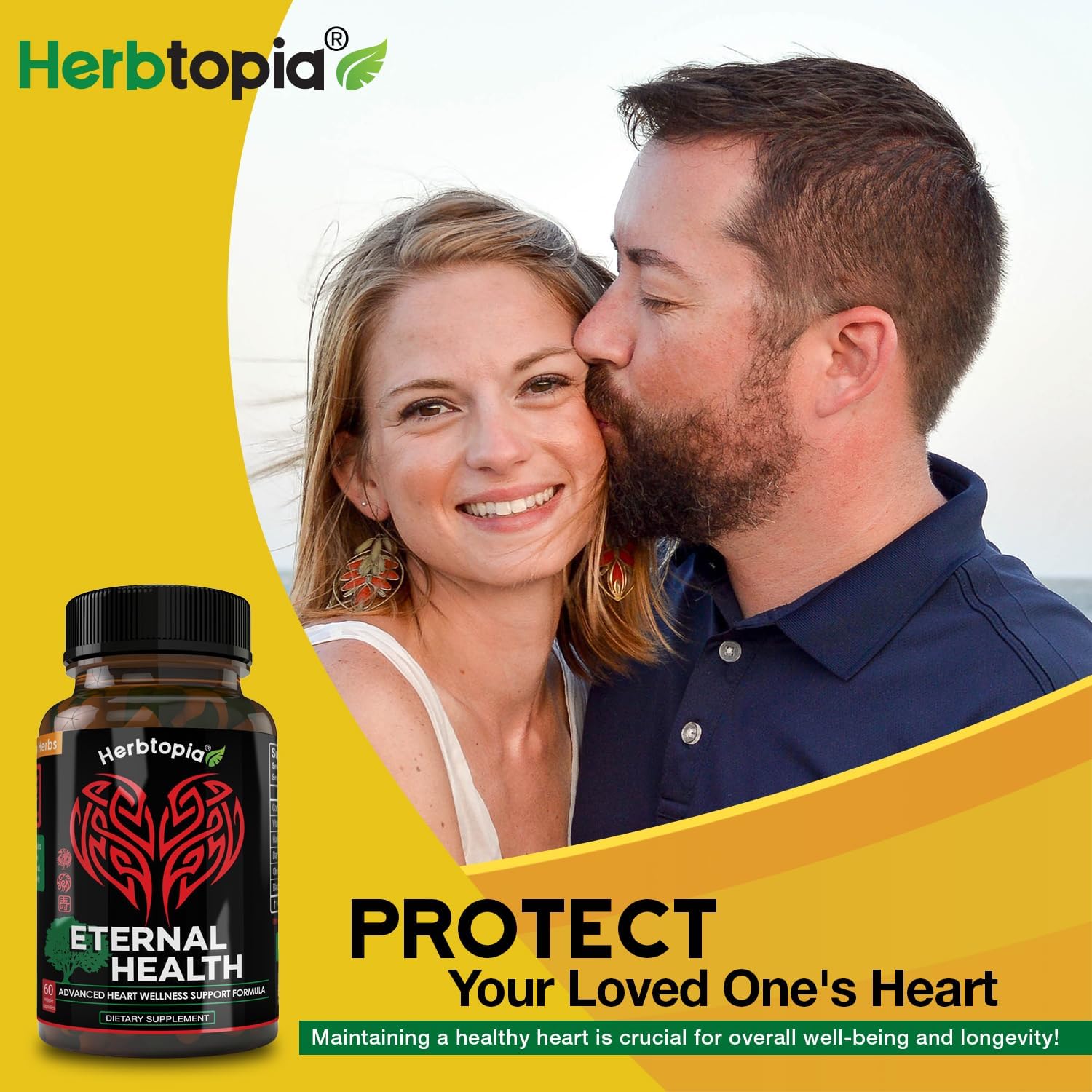 Eternal Health Blood Pressure Support Supplement with CoQ10 & K2 - Heart Health Formula - 60 Capsules