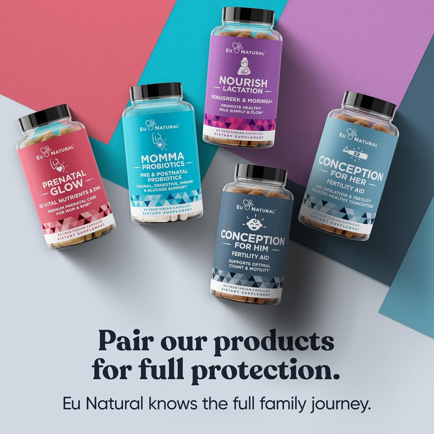 Eu Natural Prenatal Bundle: Glow Multivitamin & Momma Probiotics for Mom & Baby