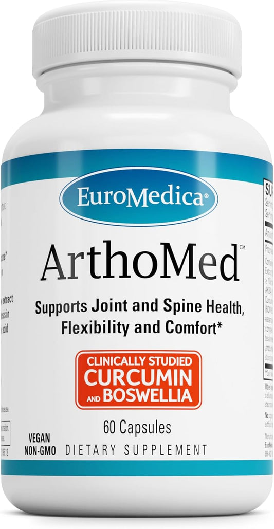 Euromedica ArthoMed - 60 Capsules - Joint & Spine Health Support with Boswellia, Curcumin, and Devil's Claw - Cartilage Formation and Flexibility - 30 Servings
