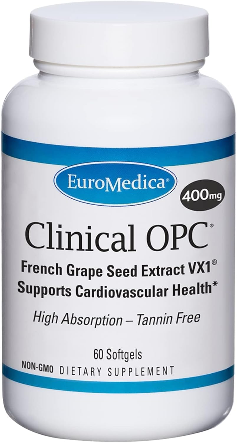 Euromedica Clinical OPC - 60 Softgels - Tannin-Free Grape Seed Extract - High Absorption - 60 Servings