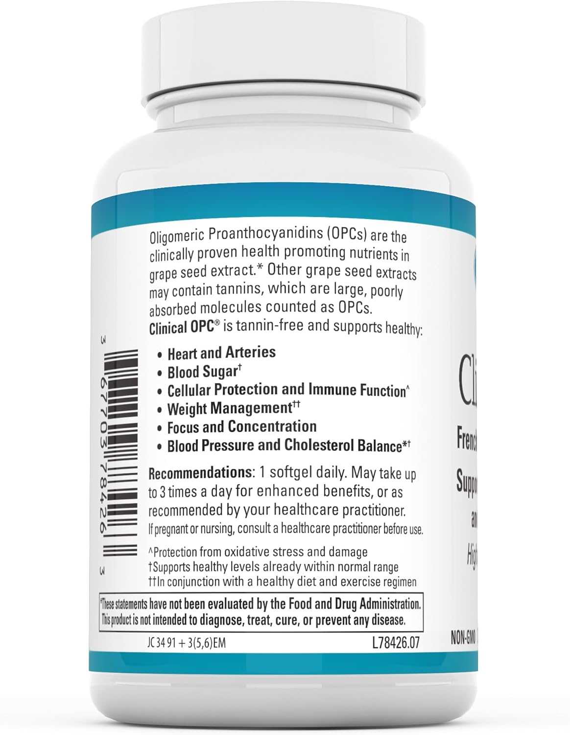 Euromedica Clinical OPC - 60 Softgels - Tannin-Free Grape Seed Extract - High Absorption - 60 Servings