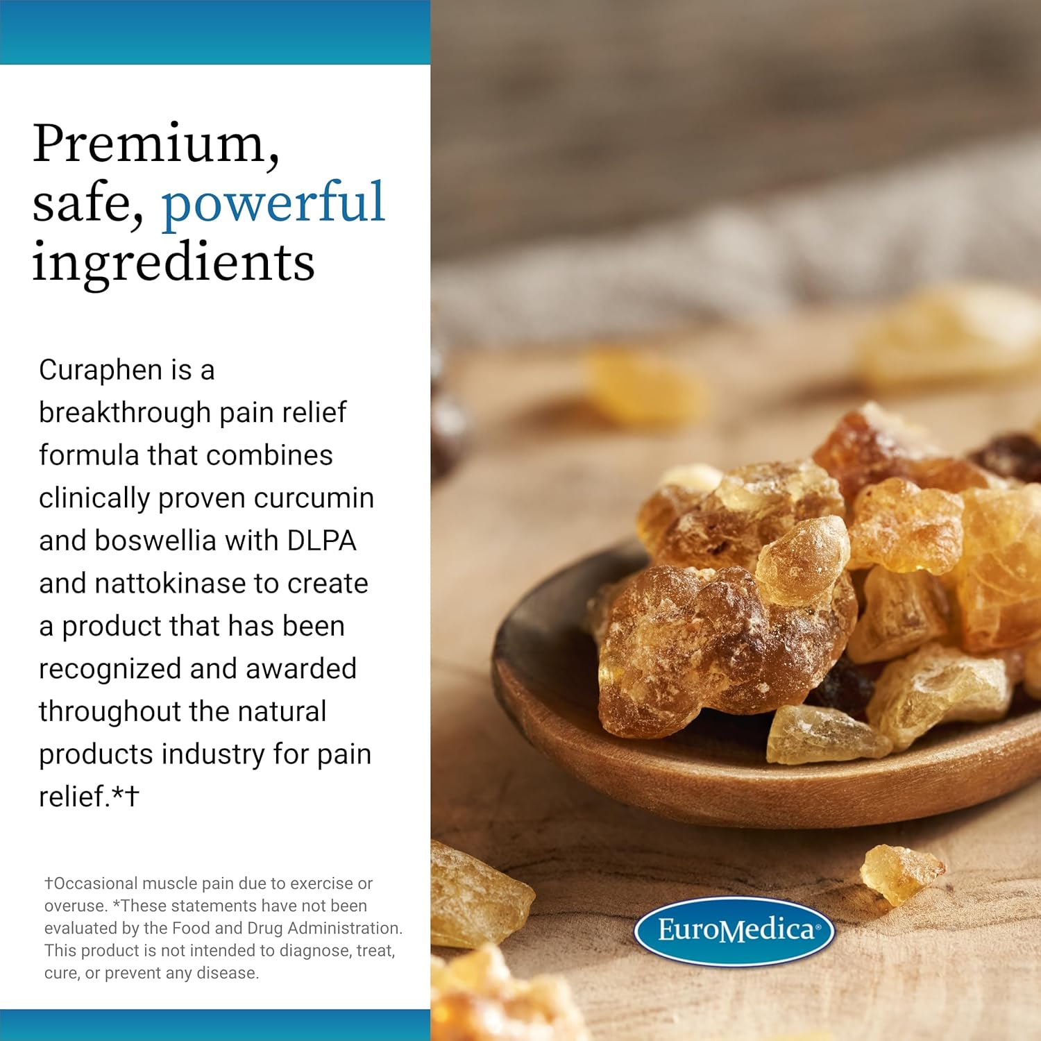 Euromedica Curaphen 60 Capsules - Professional Pain Relief Formula with Curcumin, Boswellia, DLPA & Nattokinase - Highly Absorbable - 60 Servings