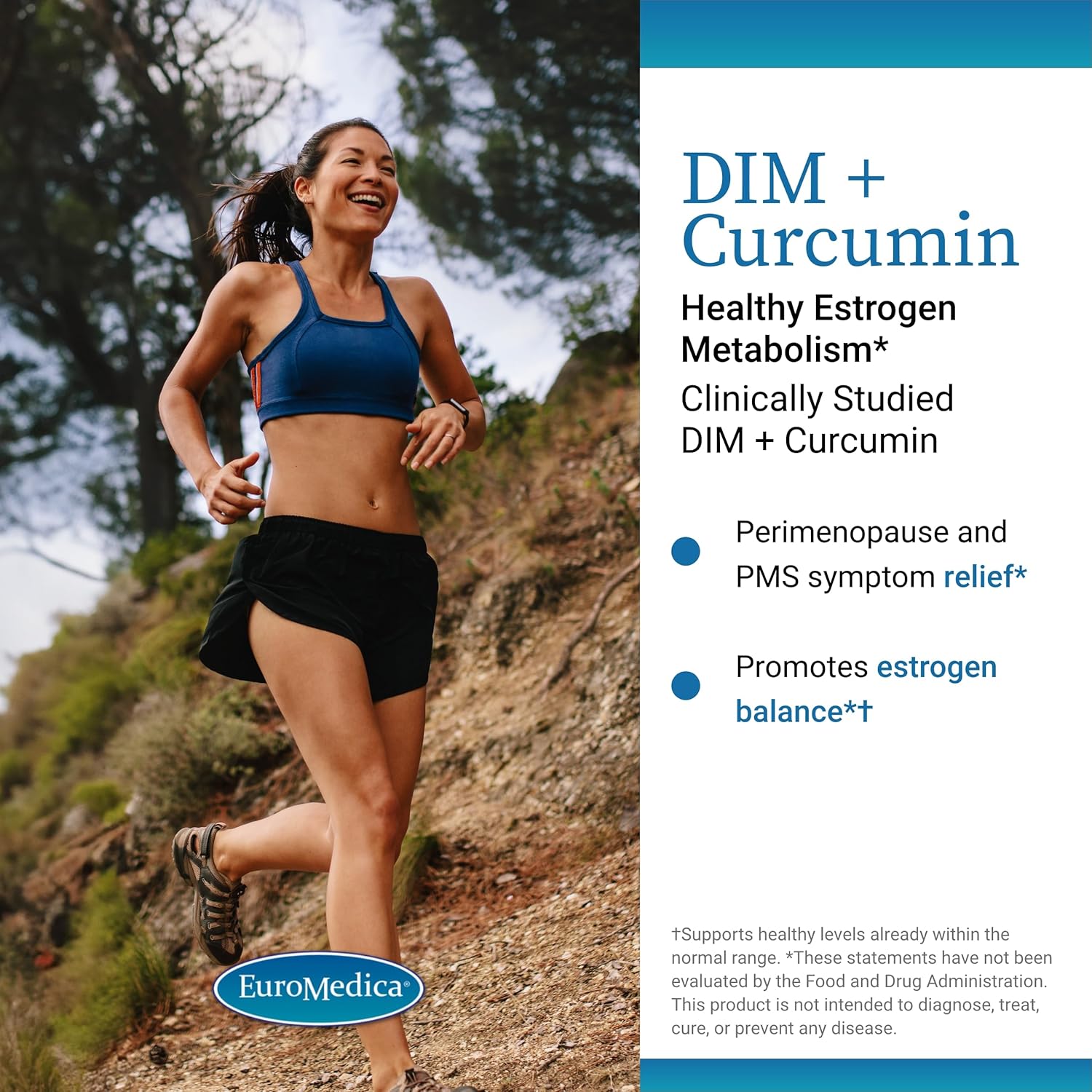 Euromedica DIM + Curcumin Capsules - Supports Healthy Estrogen Metabolism - BR-DIM, Curcumin & French Grape Seed - Non-GMO, Vegan - 30 Servings