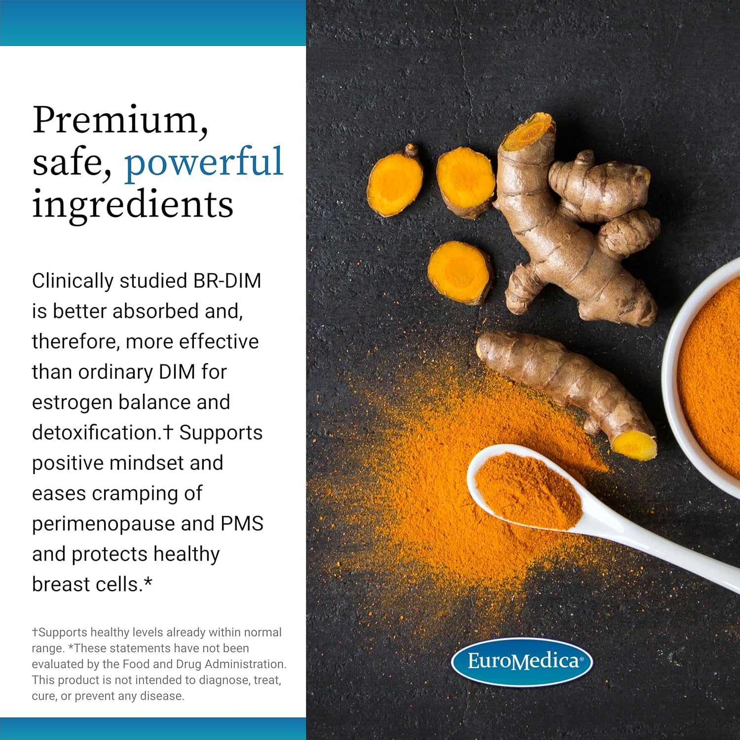 Euromedica DIM + Curcumin Capsules - Supports Healthy Estrogen Metabolism - BR-DIM, Curcumin & French Grape Seed - Non-GMO, Vegan - 30 Servings