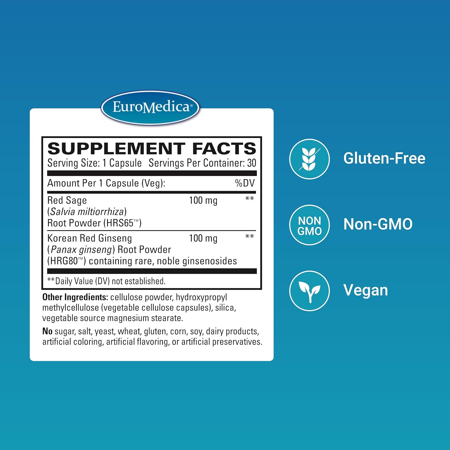 Euromedica Healthy Circulation Supplement - Supports Healthy Blood Flow & Heart Function - Non-GMO Vegan Capsules - 30 Servings