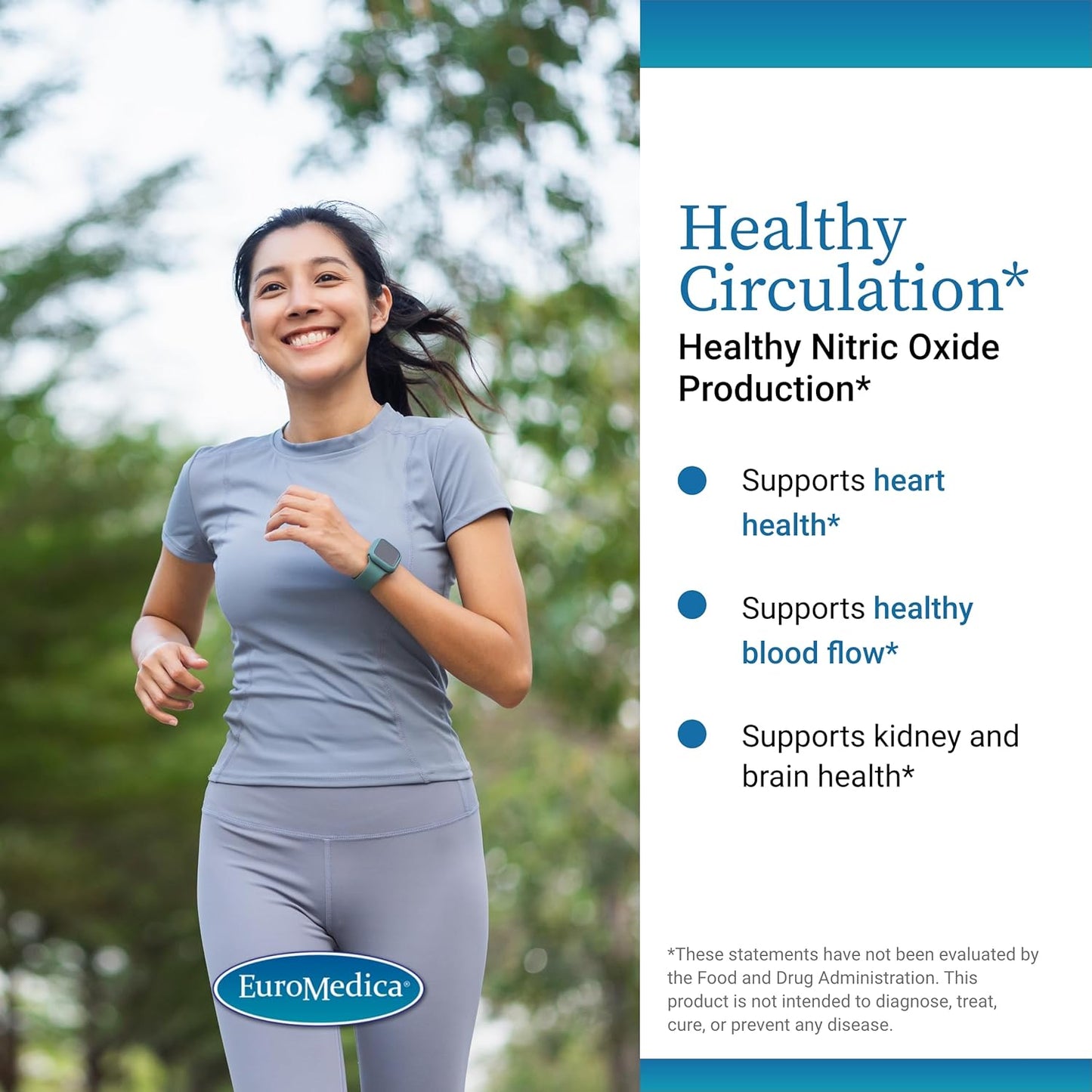 Euromedica Healthy Circulation Supplement - Supports Healthy Blood Flow & Heart Function - Non-GMO Vegan Capsules - 30 Servings