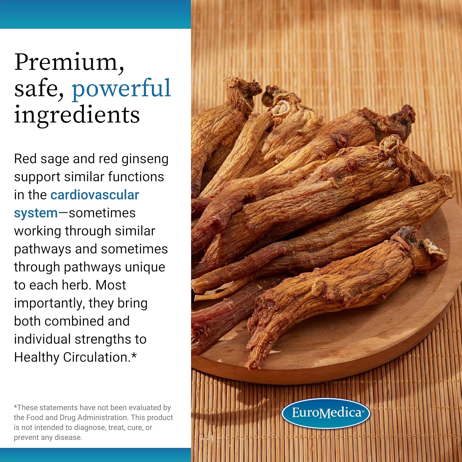 Euromedica Healthy Circulation Supplement - Supports Healthy Blood Flow & Heart Function - Non-GMO Vegan Capsules - 30 Servings