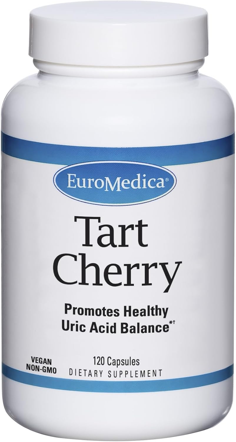 Euromedica Tart Cherry Capsules - Supports Uric Acid Balance - Vegan & Non-GMO - 120 Count