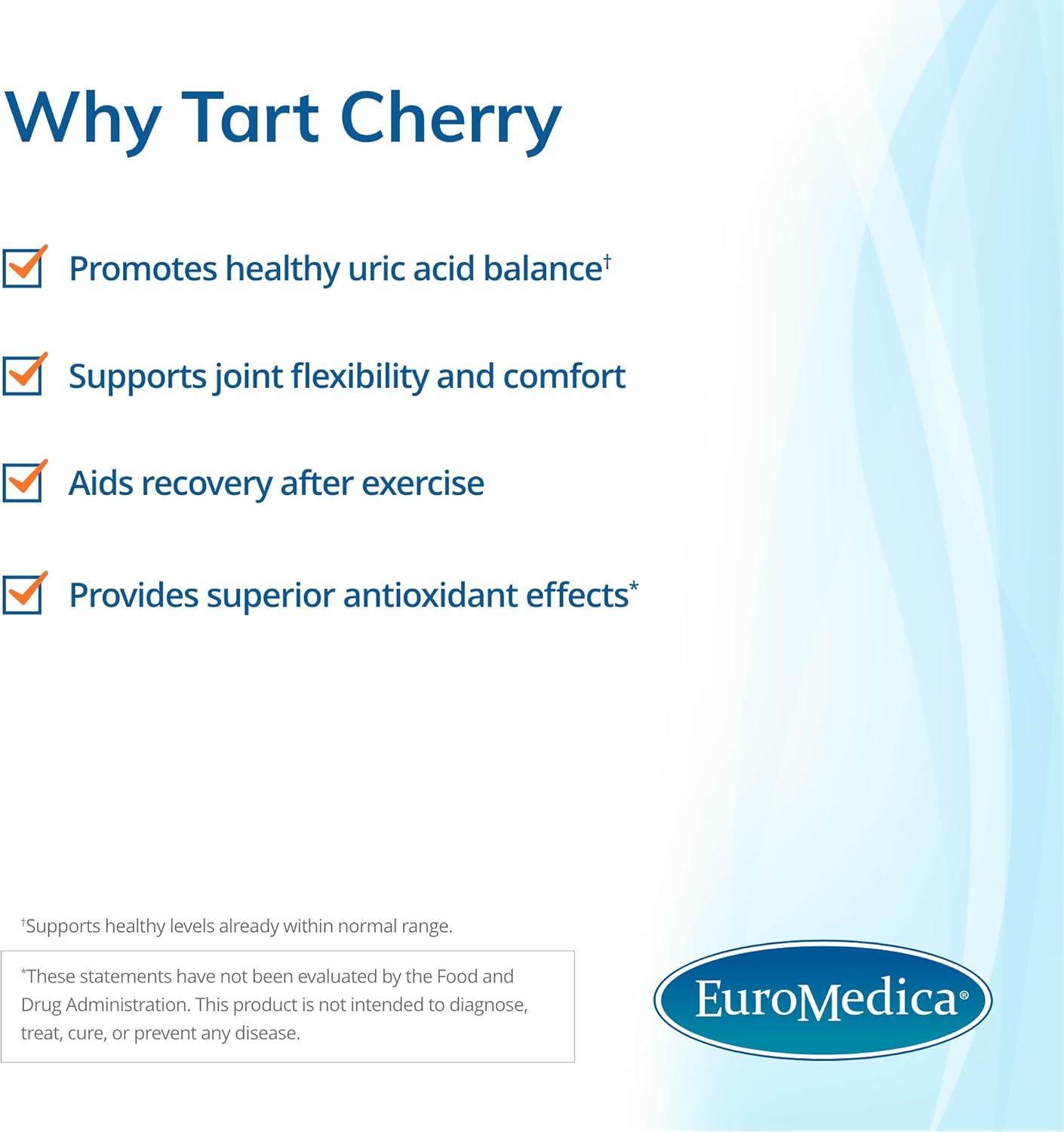 Euromedica Tart Cherry Capsules - Supports Uric Acid Balance - Vegan & Non-GMO - 120 Count
