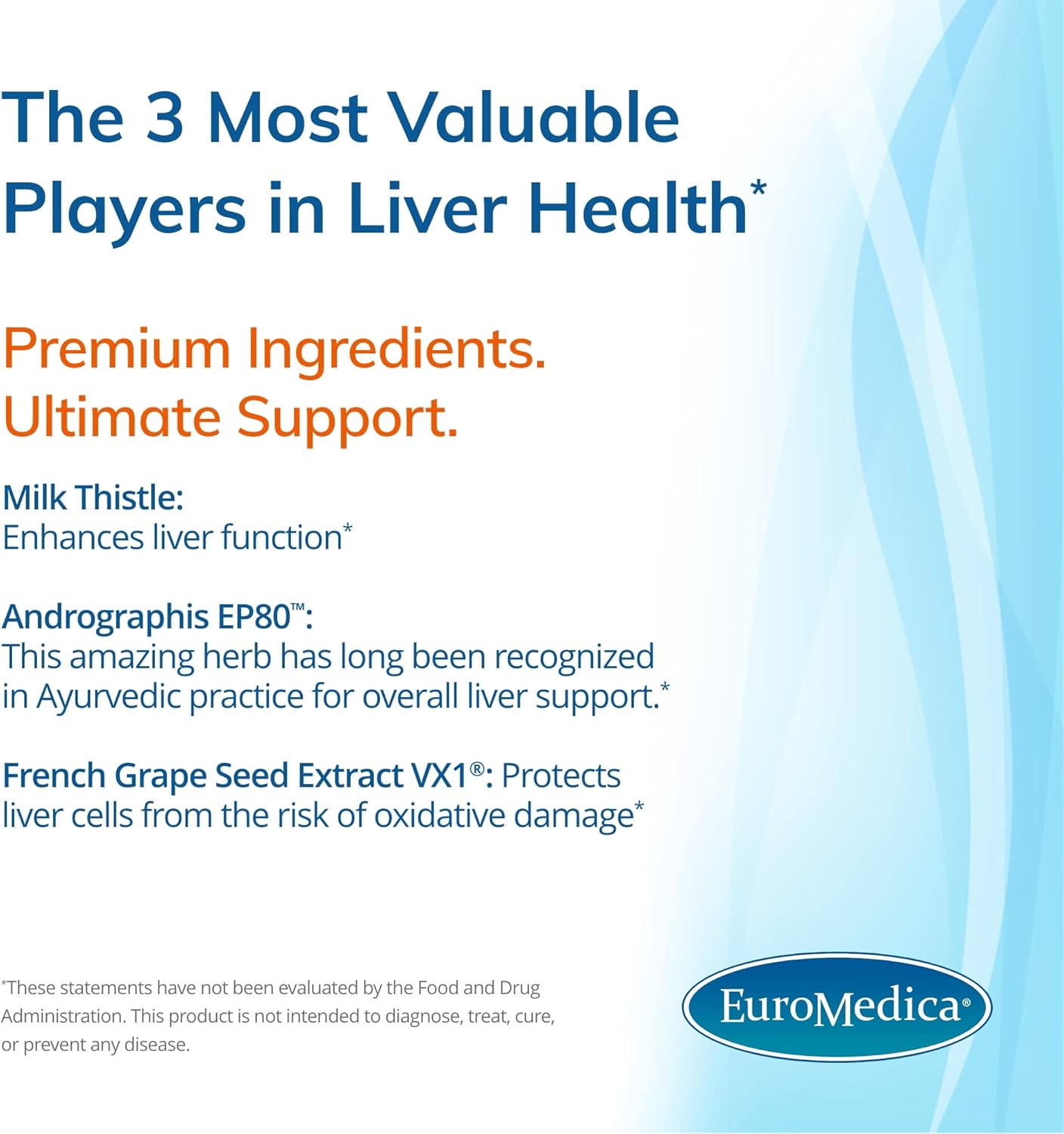 Euromedica Total Liver Support Capsules - 60 Count - Promotes Healthy Liver Function - Non-GMO, Vegan - 60 Servings
