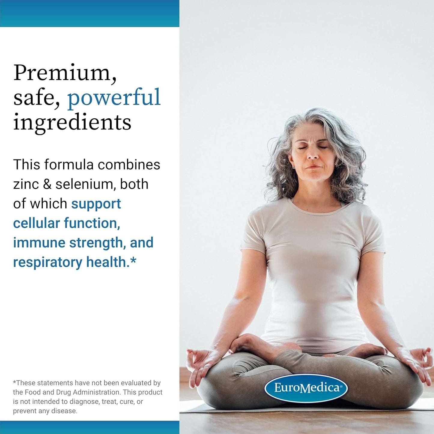 EuroMedica Zinc Plus Selenium Capsules for Immune & Respiratory Health - Mineral Supplement with Zinc Bisglycinate Chelate and Selenium for Cellular Support