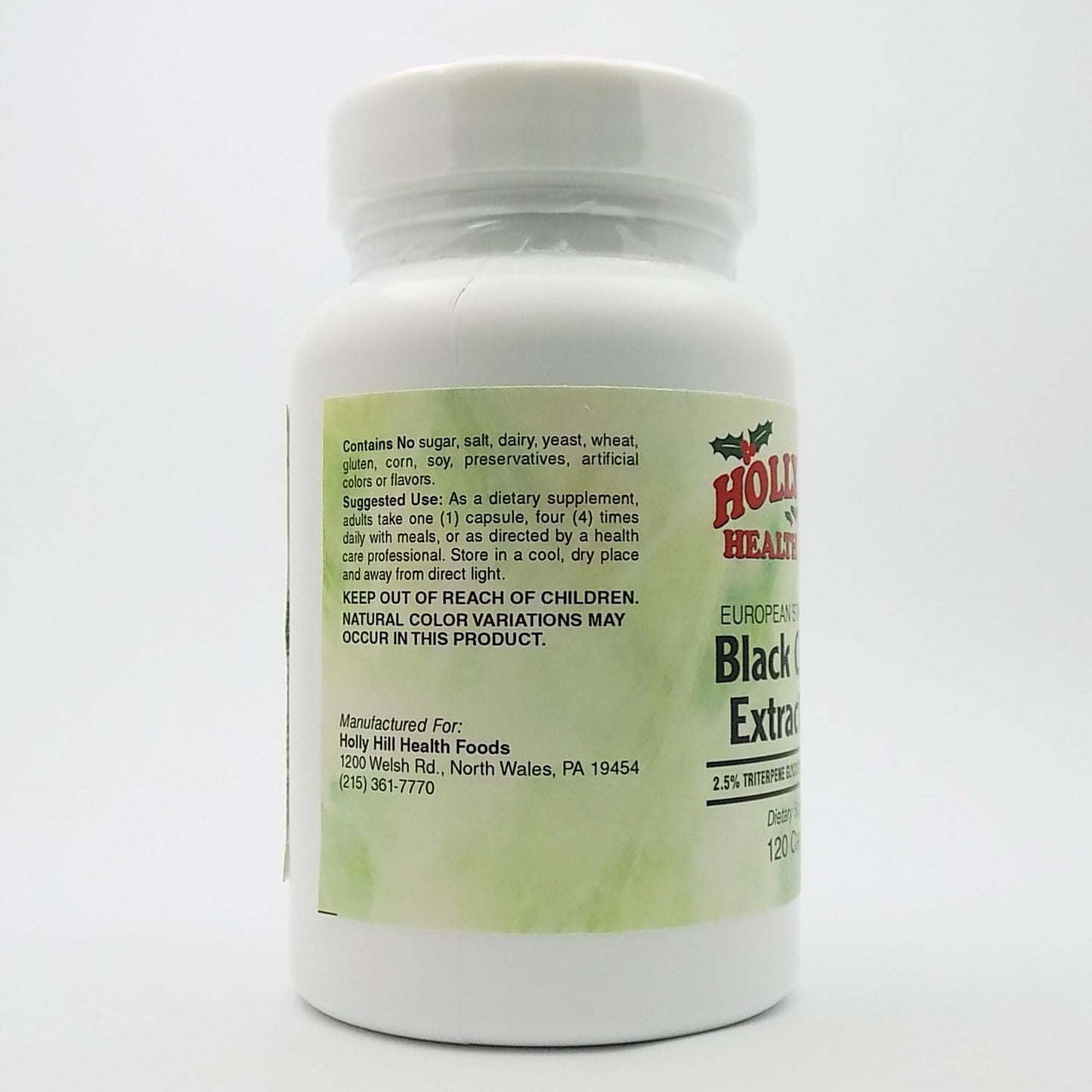 European Standardized Black Cohosh Extract Plus Capsules by Holly Hill Health Foods - 120 Count