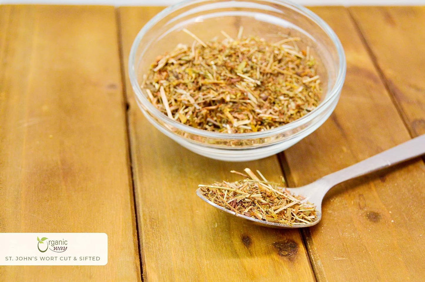 European Wild-Harvest Organic St. John's Wort Cut & Sifted Tea - Albania Origin | Kosher, USDA Certified, Vegan, Non GMO, Gluten Free (1/2LBS / 8Oz)