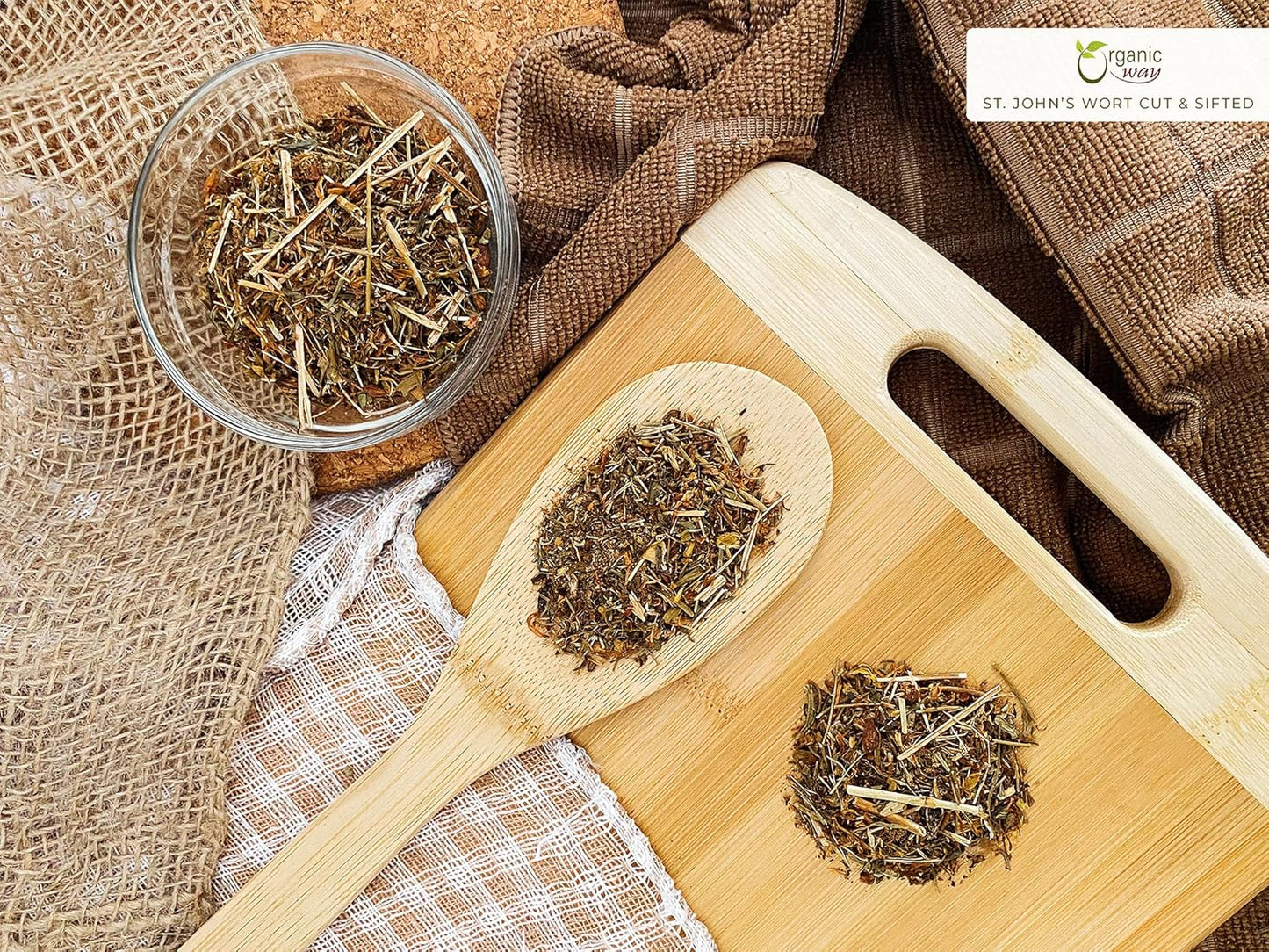 European Wild-Harvest Organic St. John's Wort Cut & Sifted Tea - Albania Origin | Kosher, USDA Certified, Vegan, Non GMO, Gluten Free (1/2LBS / 8Oz)