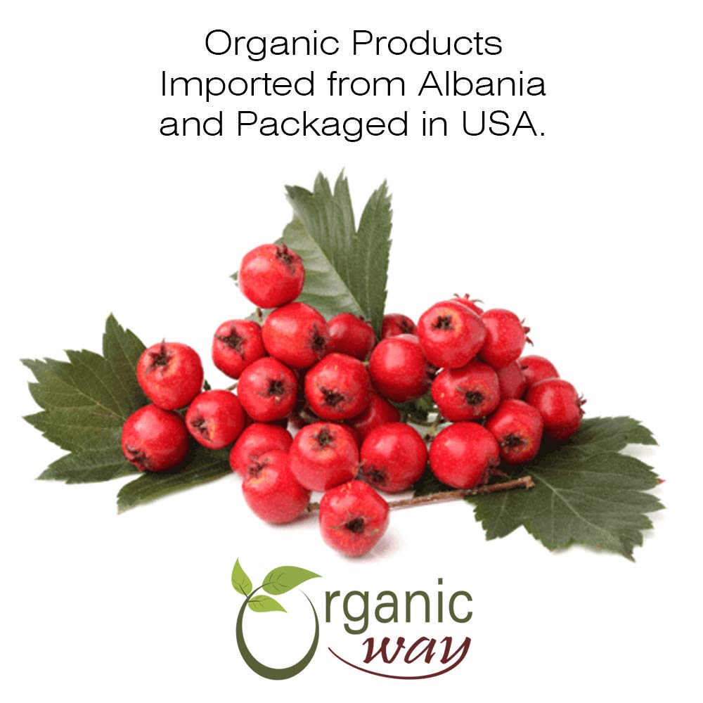 European Wild-Harvested Organic Hawthorn Berry Powder - USDA Certified from Albania | Vegan, Kosher, Non-GMO, Gluten-Free (4 Oz)