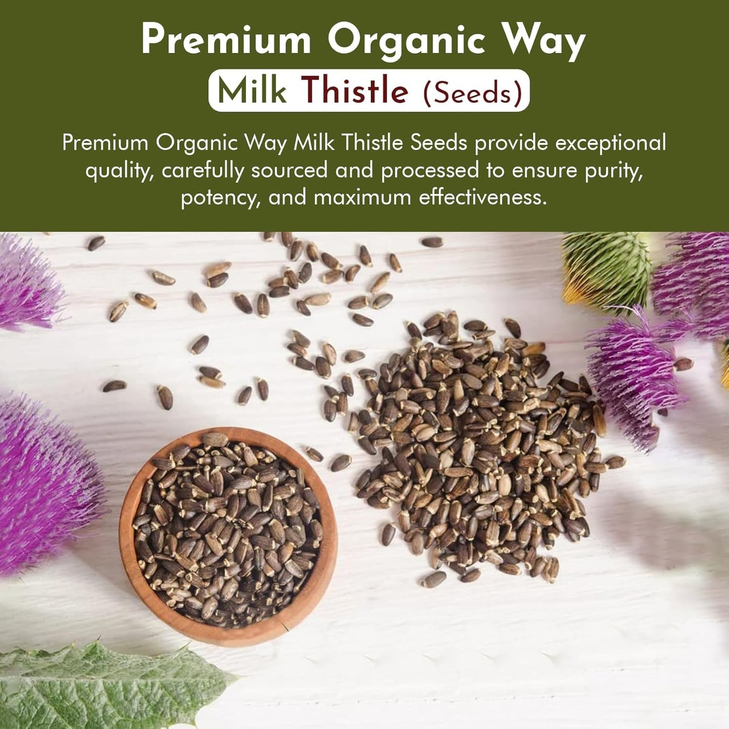 European Wild-Harvested Organic Milk Thistle Seeds - Kosher & Vegan, Non-GMO, Gluten Free, USDA Certified - 4 Oz from Albania
