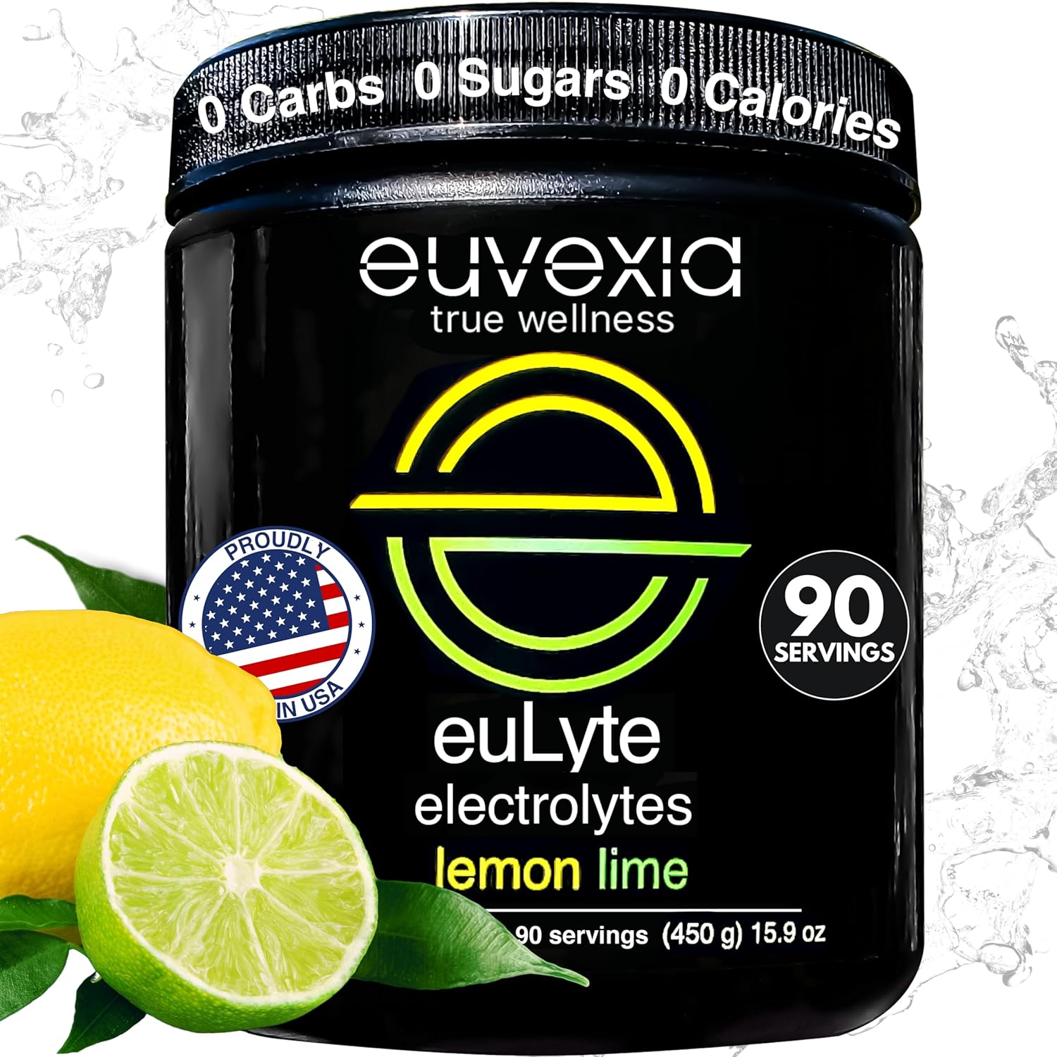 Euvexia euLyte Electrolytes Powder - Zero Sugar Hydration Drink (90 Servings) with Sodium, Calcium, Potassium, Magnesium, Trace Minerals, Zinc, Manganese - Keto Fasting Supplement by Dr. Sten Ekberg