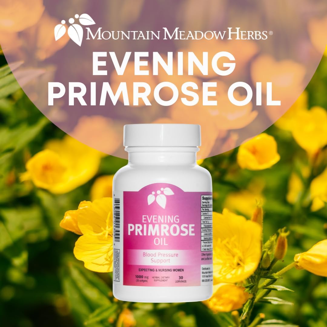 Evening Primrose Oil Capsules for Women: Natural Support for Skin Health with Omega-6 Fatty Acids, Gluten-Free, 1000mg (30ct)