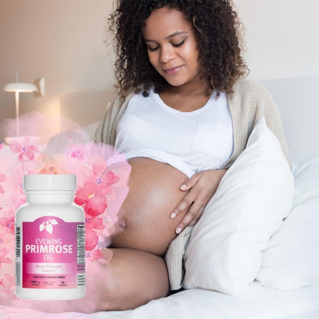 Evening Primrose Oil Capsules for Women: Natural Support for Skin Health with Omega-6 Fatty Acids, Gluten-Free, 1000mg (30ct)