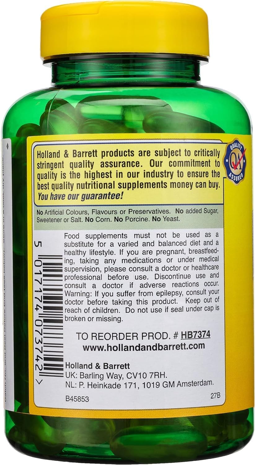 Evening Primrose Oil Capsules with Vitamin B6 - 1000mg, 120 Count by Holland & Barrett