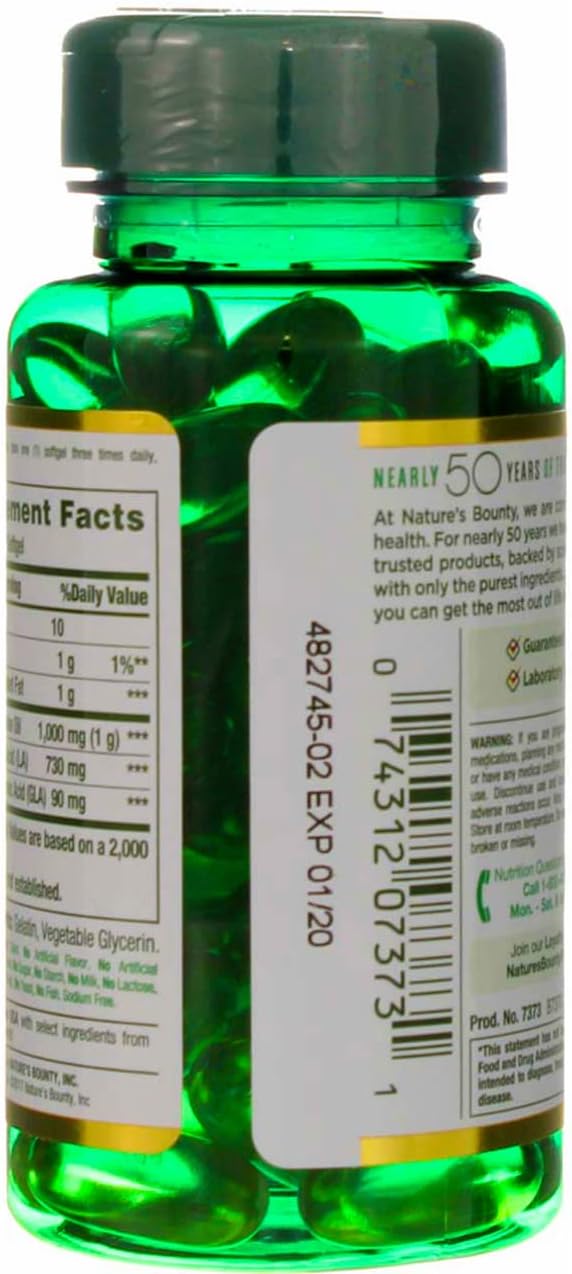Evening Primrose Oil Softgels - 1000 mg, 60 Count by Nature's Bounty