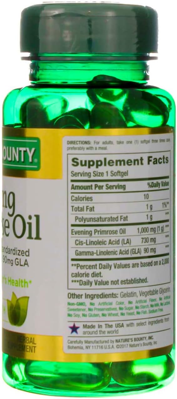 Evening Primrose Oil Softgels - 1000 mg, 60 Count by Nature's Bounty