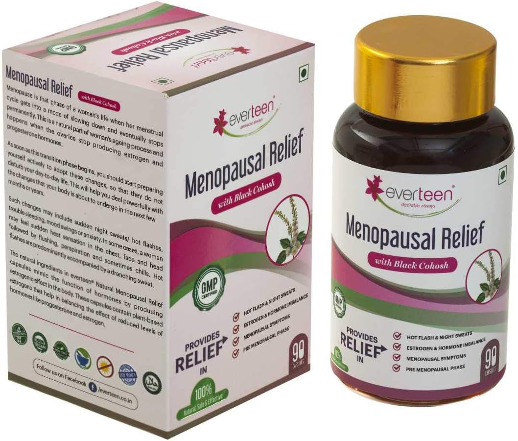 everteen® Menopausal Relief Capsules for Hot Flashes - Natural Solution for Women (4 Packs, 90 Capsules)