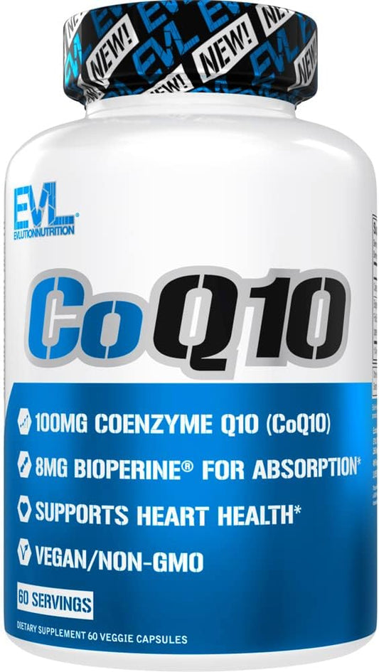 Evlution EVL High Absorption CoQ10 100mg with Bioperine - Antioxidant Supplement for Brain Health, Energy, and Aging