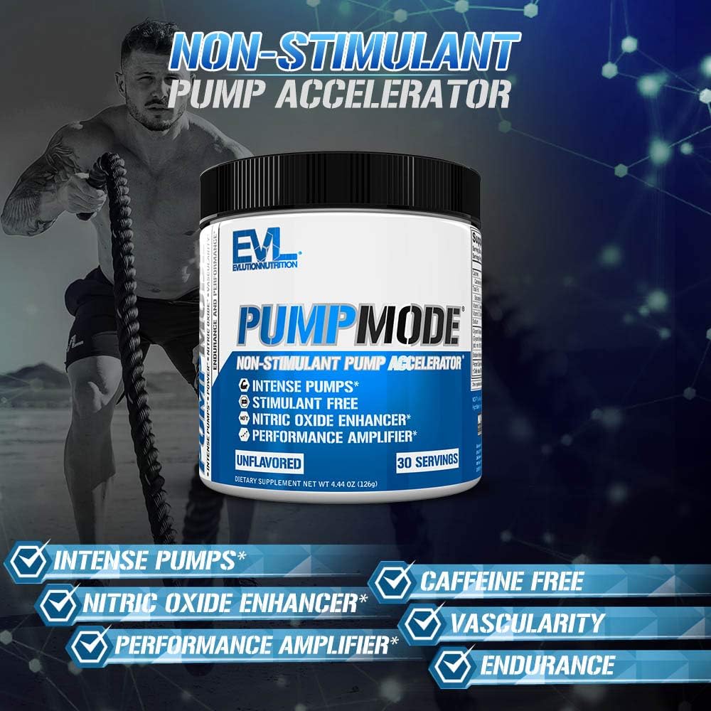 Evlution Nitric Oxide Booster Powder for Muscle Recovery and Growth - Pre Workout Supplement with Glycerol and Betaine for Endurance - Stim Free Drink