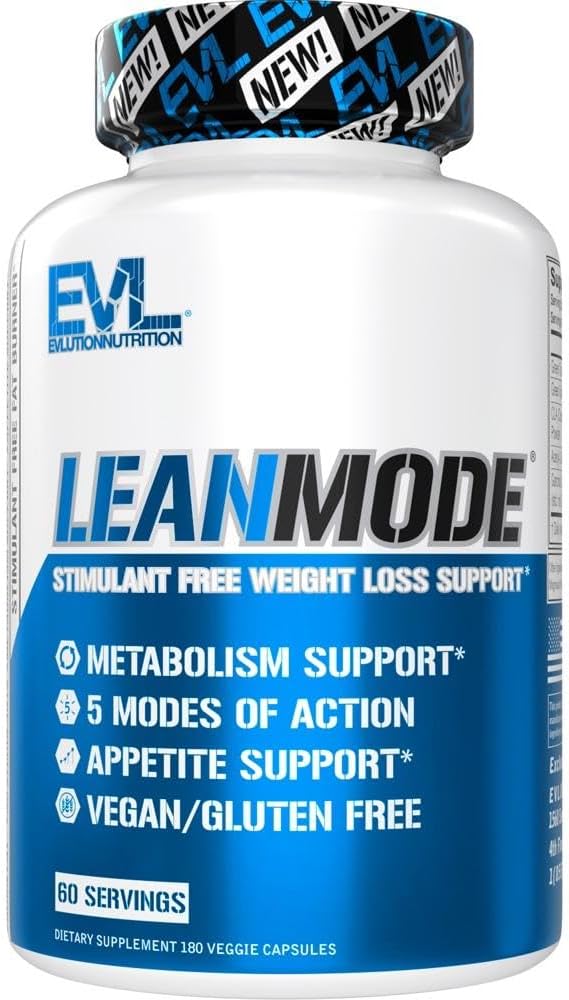 Evlution Nutrition LeanMode Weight Loss Support Pills - Premium Appetite and Metabolism Booster for Men and Women - Includes Green Coffee Bean Extract, CLA, and Garcinia Cambogia - 60 Servings