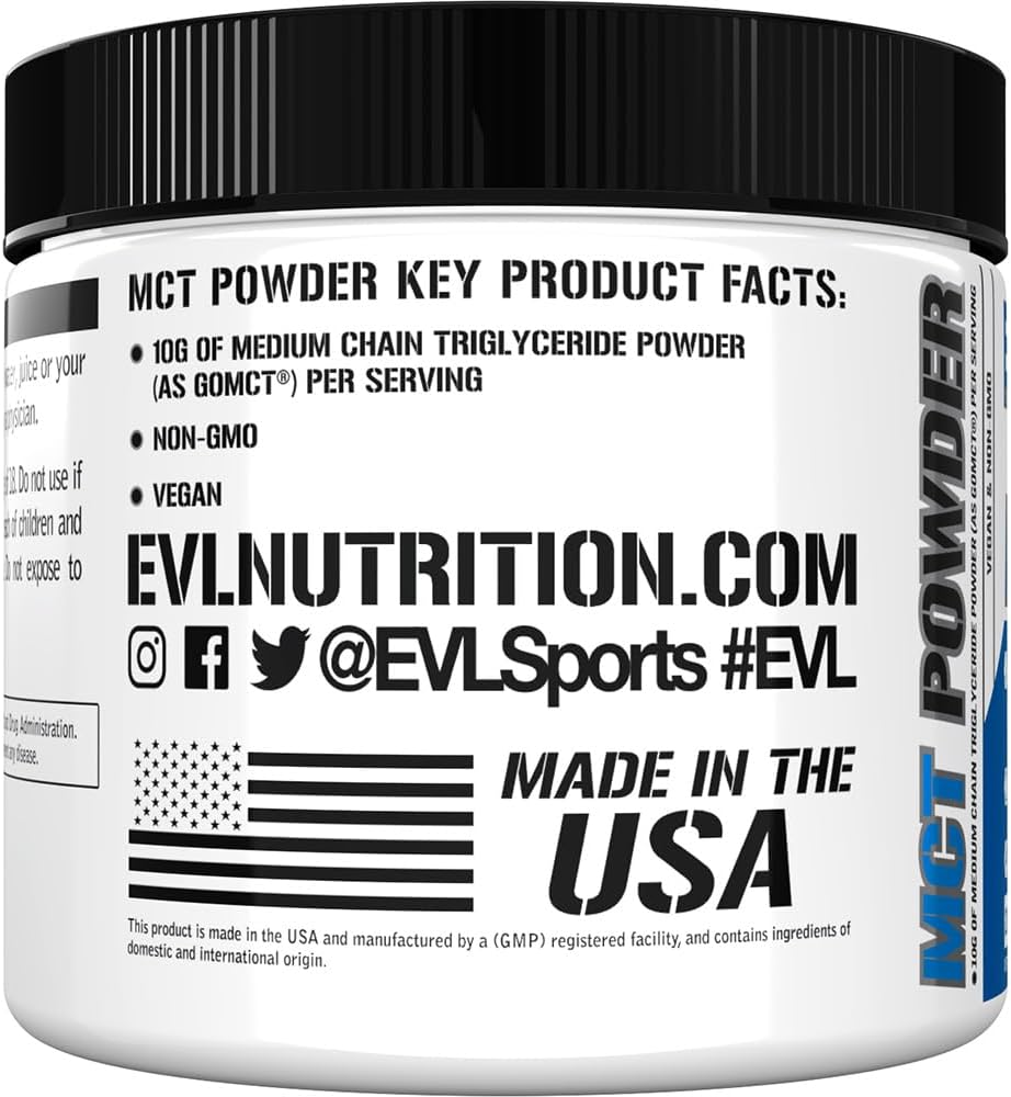 Evlution Nutrition MCT Oil Powder - Keto Supplement for Brain & Body Energy - 10G MCTs - Vegan & Non-GMO - 20 Servings