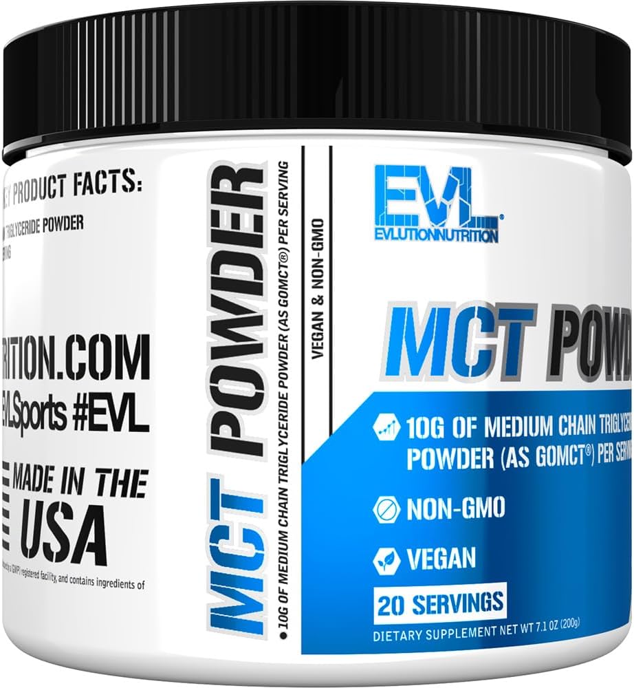 Evlution Nutrition MCT Oil Powder - Keto Supplement for Brain & Body Energy - 10G MCTs - Vegan & Non-GMO - 20 Servings