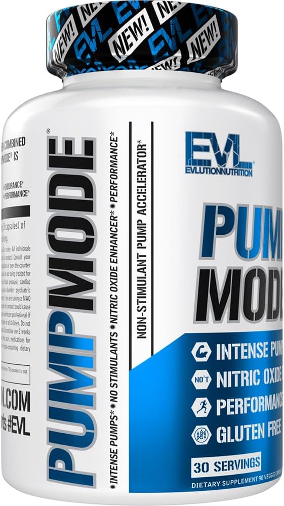Evlution Nutrition PumpMode: Nitric Oxide Supplement for Maximum Pumps and Performance - Gluten Free, Non-Stimulant Formula with Arginine Betaine and Pine Bark