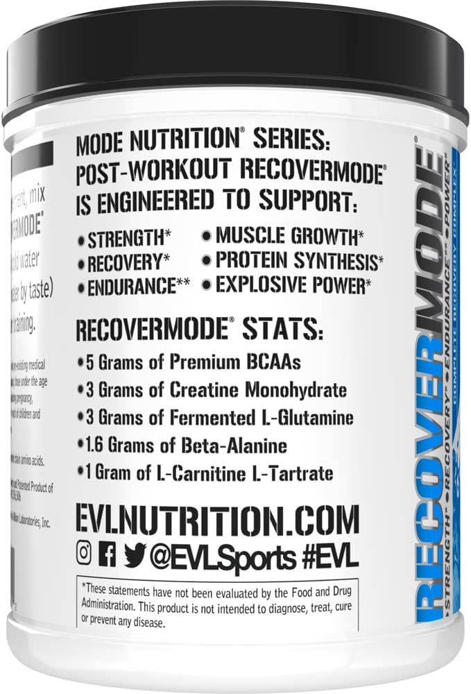 Evlution Nutrition Recover Mode: Post-Workout Supplement with BCAAs, Immunity Support, Vitamins, Electrolytes, and More - Blue Raz, 30 Servings
