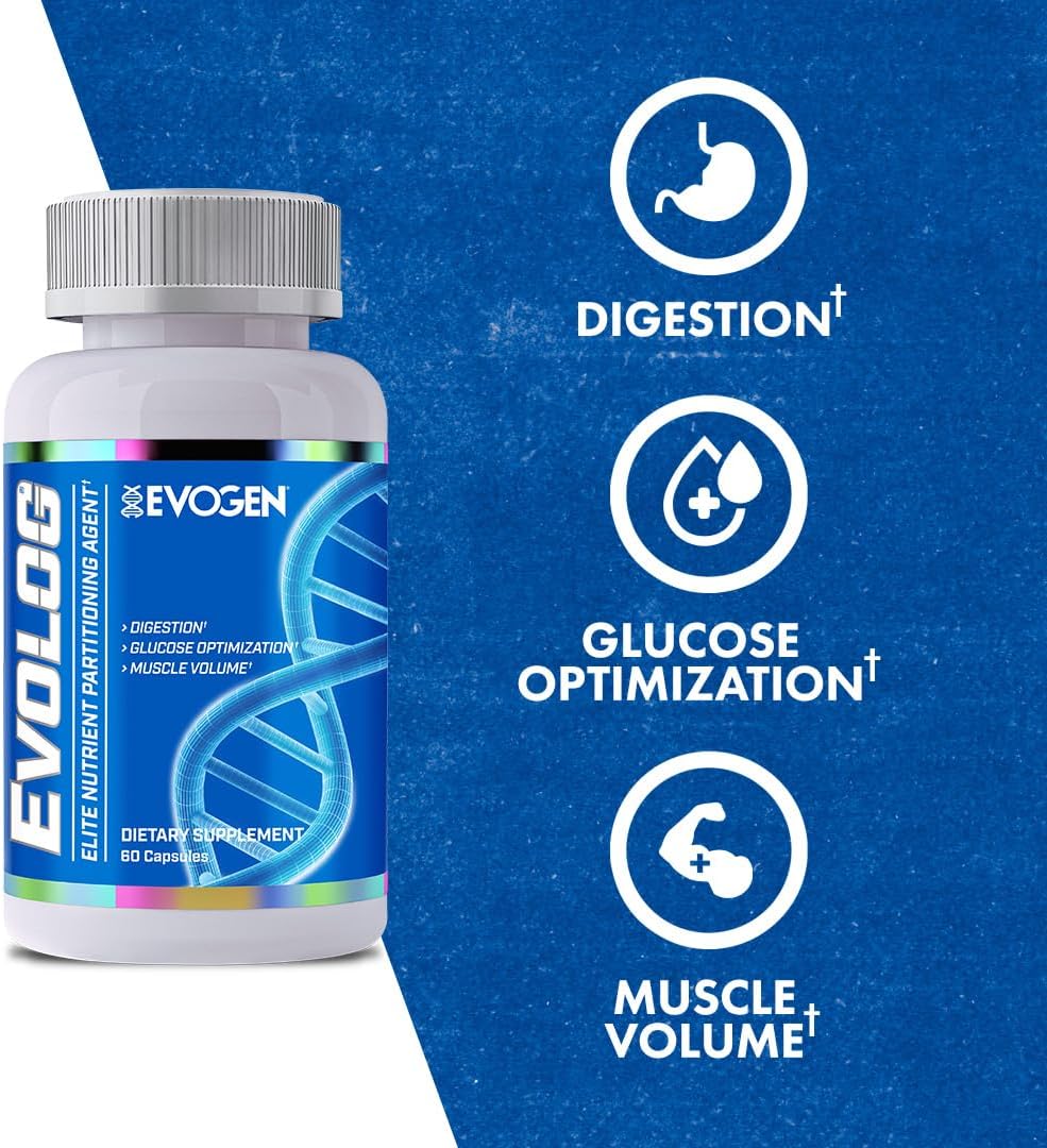 Evogen Evolog - Advanced Nutrient Partitioning Supplement for Muscle Growth & Digestion - 60 Capsules