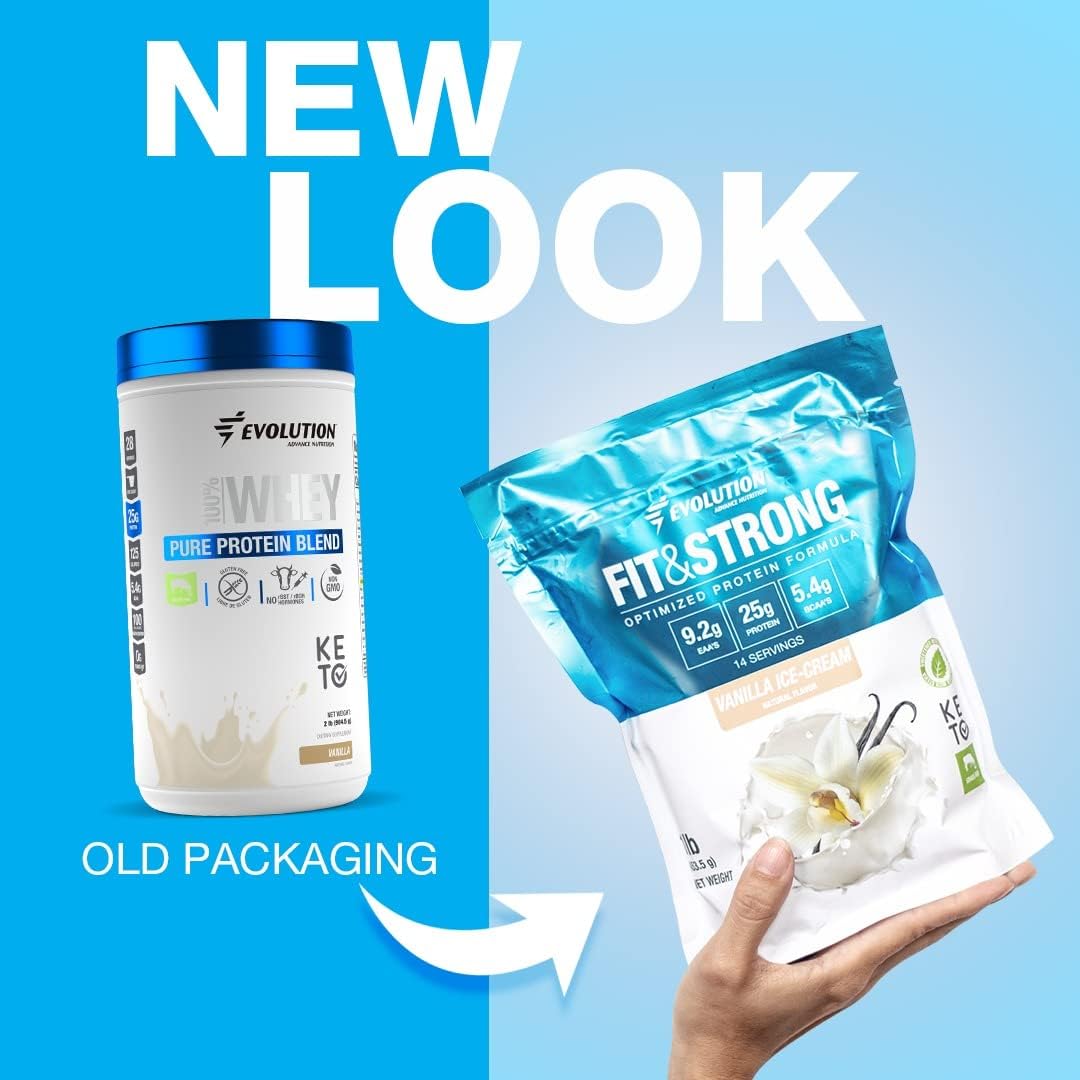 Evolution Advance Grass Fed 100% Whey Protein Powder - Vanilla Flavor, Fast Absorbing for Muscle Recovery - 1lb