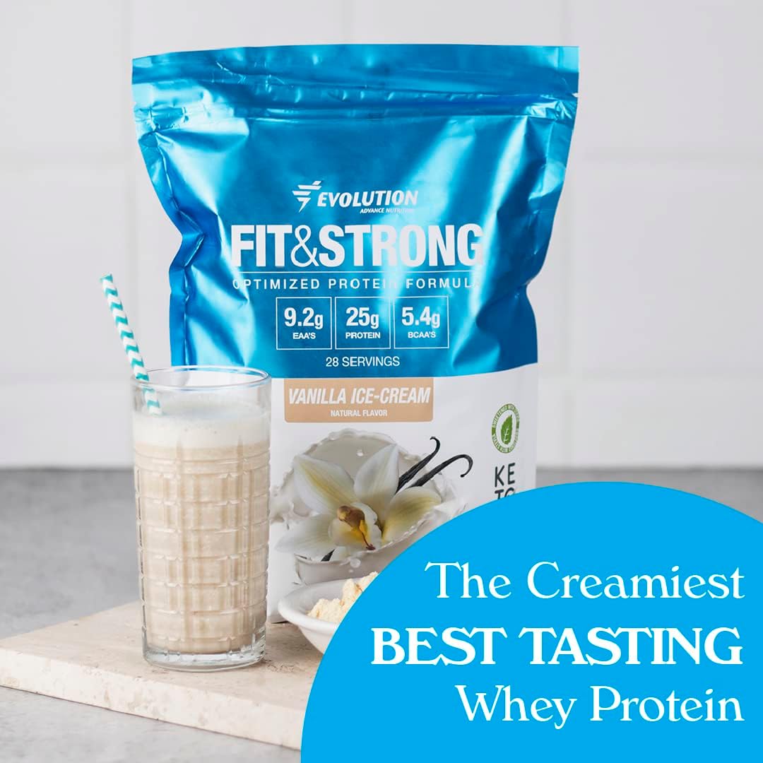 Evolution Advance Sport Nutrition Grass Fed 100% Whey Protein Powder with Glucomannan & Inulin Fiber - High Fiber & Protein, Keto Approved, Non GMO, Stevia Sweetened - 2 Pack