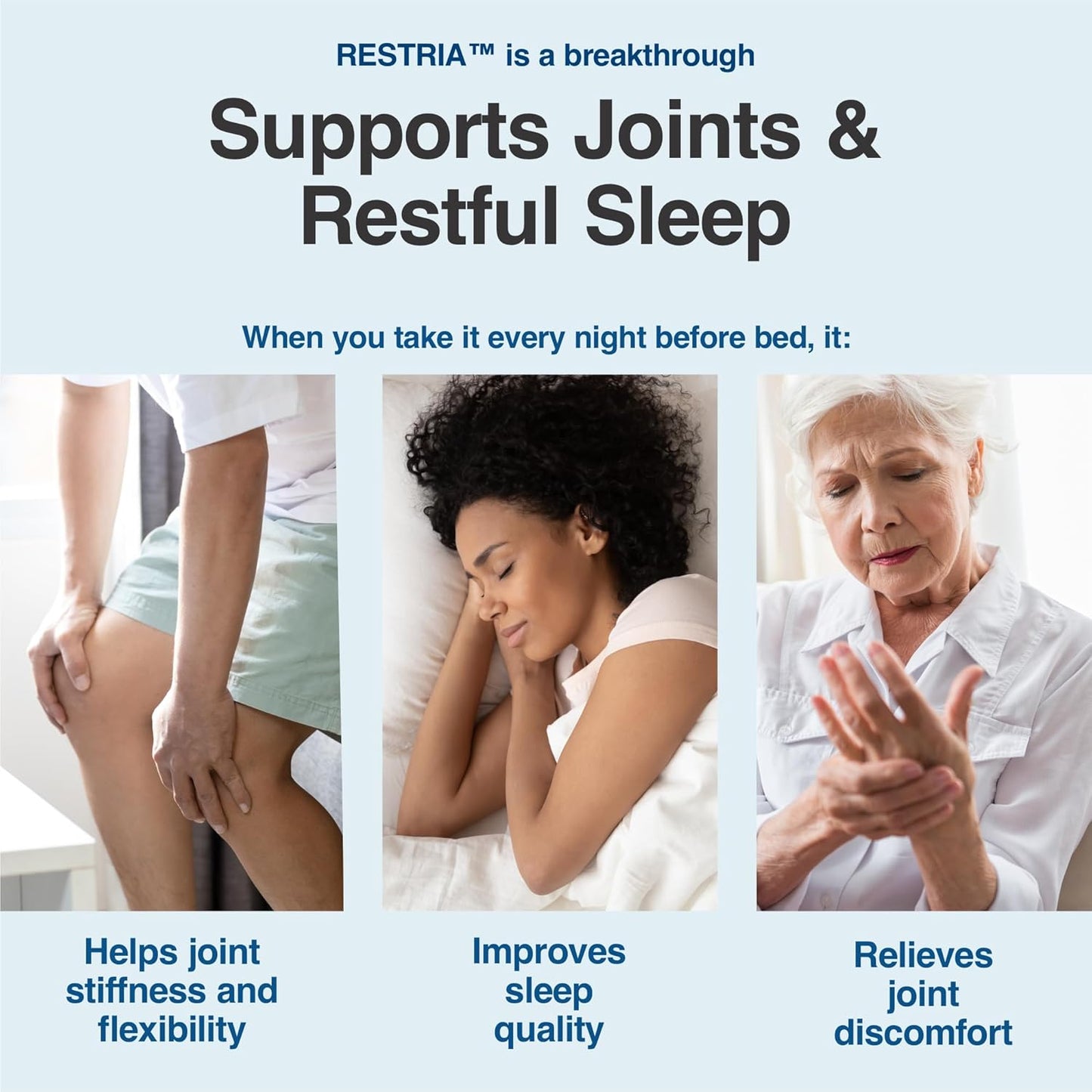 ExaFlex & Restria Joint Support and Sleep Aid Combo with Boswellia Extract, Bromelain, and Herbal Blend for Relaxation