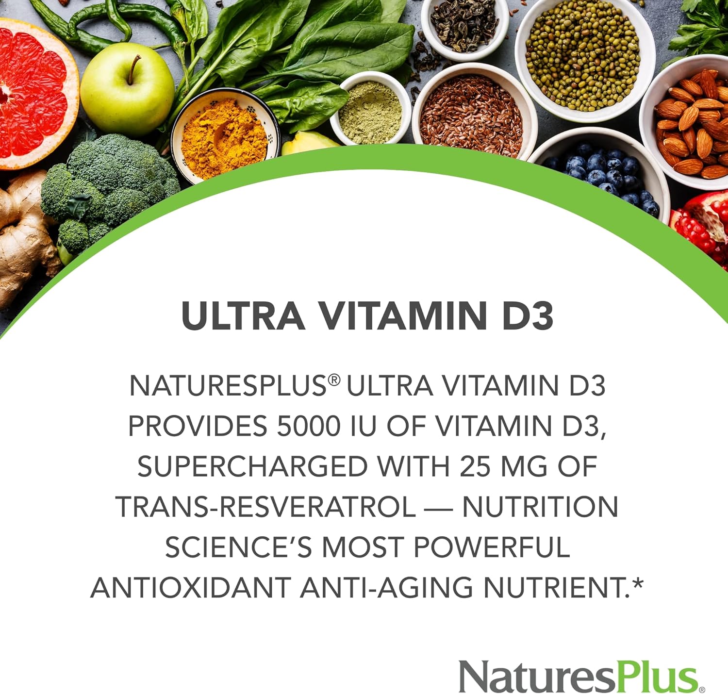 Extended Release Vitamin D3 with Trans-Resveratrol - 90 Vegan Tablets - 5000 IU - Heart & Bone Health - Immune System Support - Anti-Aging - Gluten Free