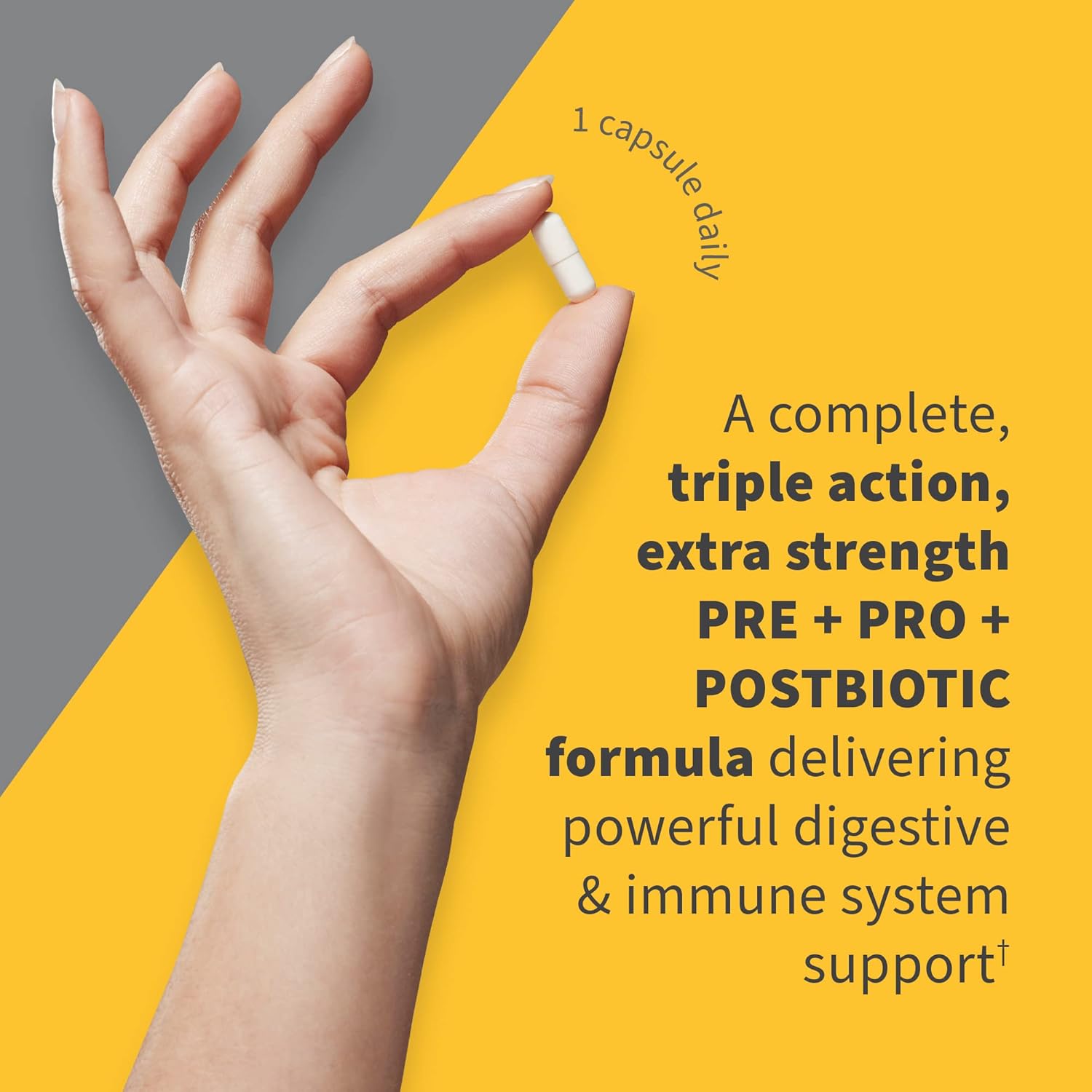 Extra Strength 3-in-1 Probiotics, Prebiotics & Postbiotics Supplement for Digestive & Immune Health - 100 Billion CFU - Men & Women