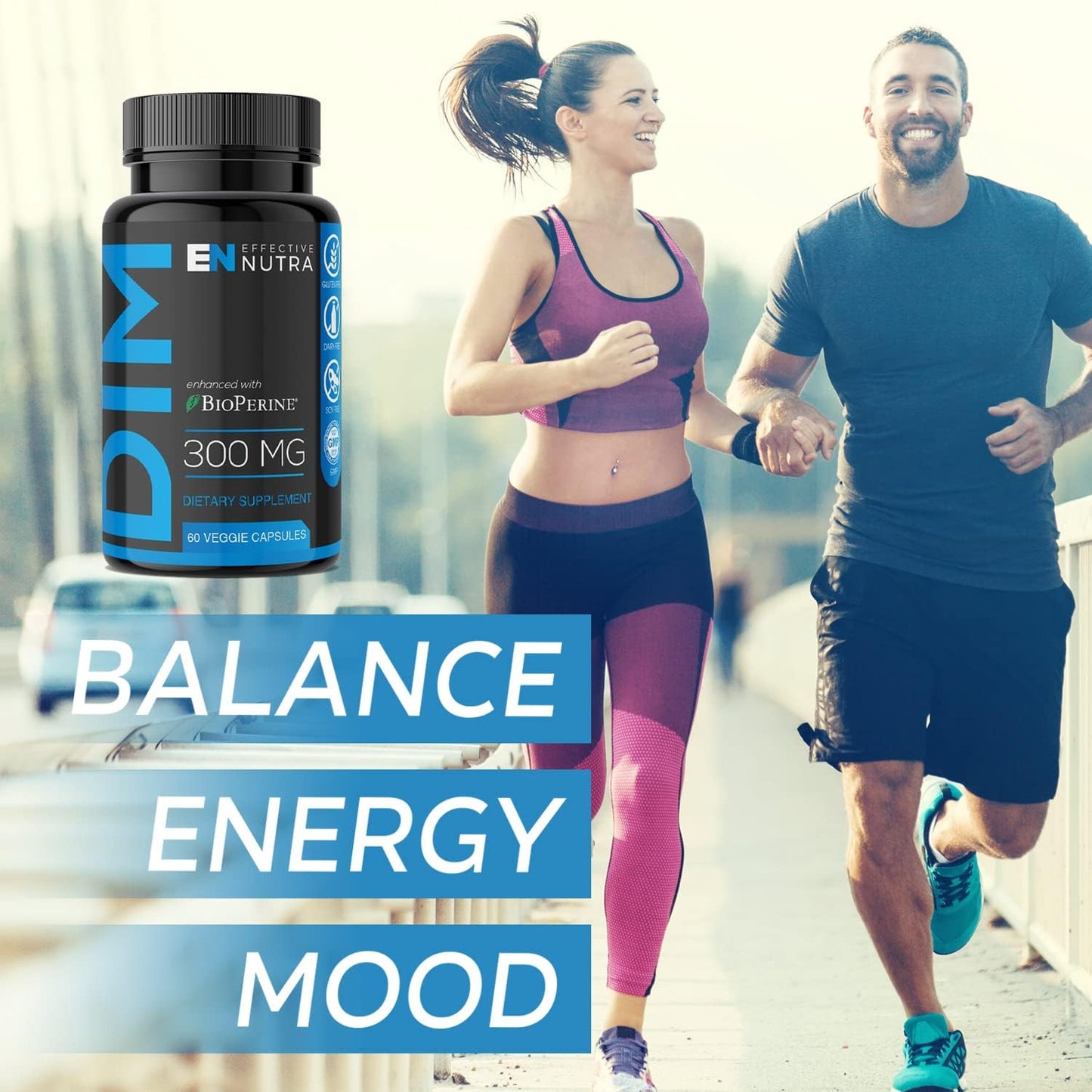 Extra Strength 300mg DIM Supplement Capsules with BioPerine - Hormone Balance Support for Men & Women - Estrogen Blocker for Metabolism, Menopause, and PCOS